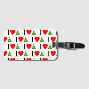Étiquette À Bagage J'aime le Bandana de Noël