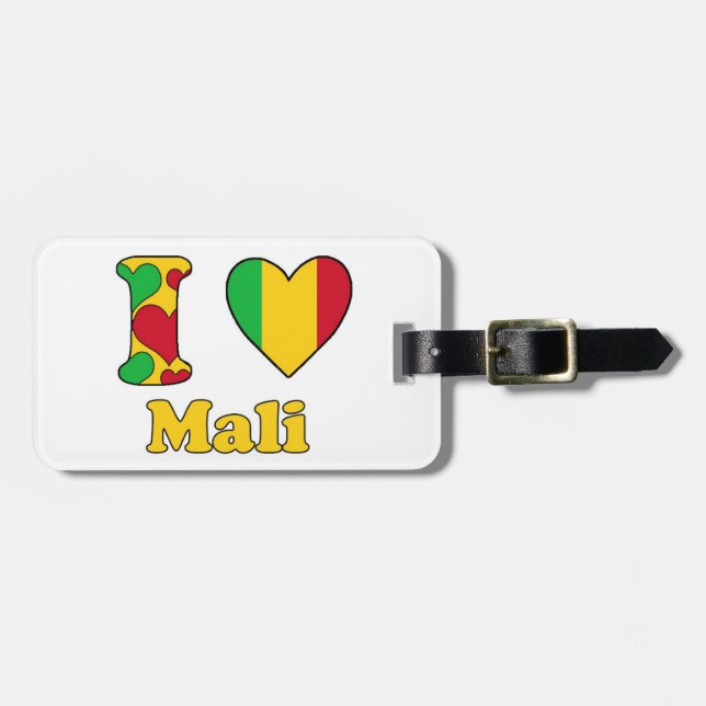 Étiquette À Bagage J'aime le Mali (Devant horizontal)