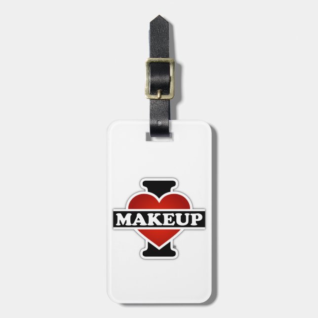 Étiquette À Bagage J'aime le maquillage (Devant Vertical)