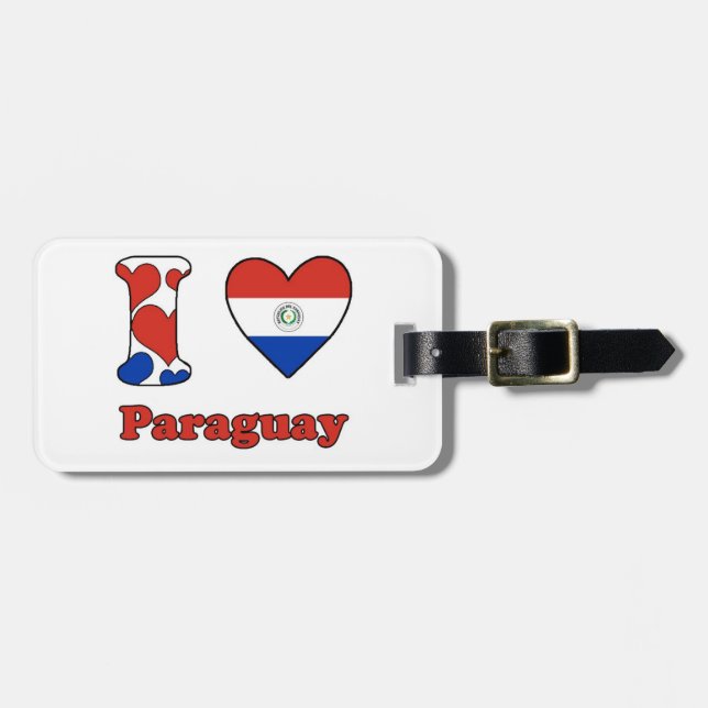 Étiquette À Bagage J'aime le Paraguay (Devant horizontal)