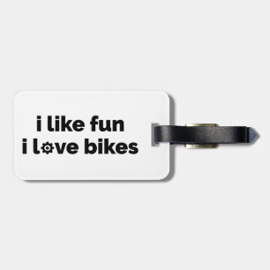 Étiquette À Bagage J'aime le plaisir J'adore les vélos