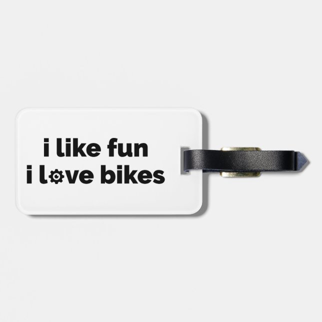 Étiquette À Bagage J'aime le plaisir J'adore les vélos (Dos horizontal)