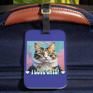 Étiquette À Bagage J'Aime Les Chats !