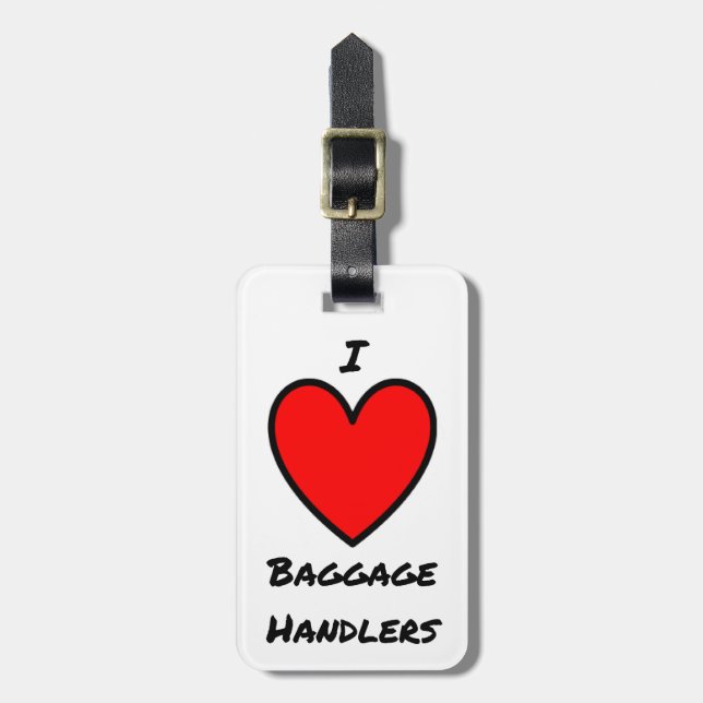 Étiquette À Bagage J'aime les gestionnaires de bagages (Devant Vertical)