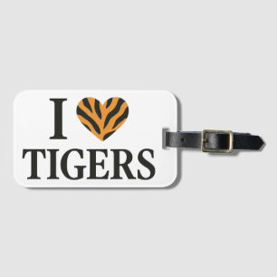 Étiquette À Bagage J'aime les tigres
