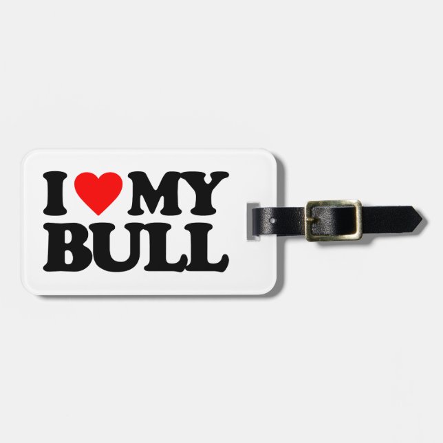 ÉTIQUETTE À BAGAGE J'AIME MA BULL (Devant horizontal)