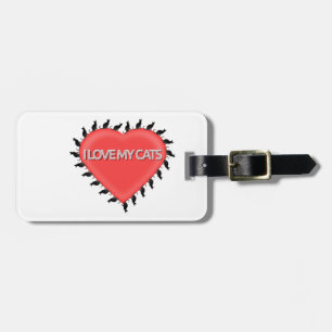 Étiquette À Bagage J'Aime Mes Chats
