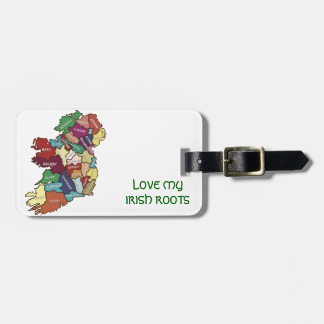 ÉTIQUETTE À BAGAGE J'AIME MES RACINES IRLANDAISES (Devant horizontal)