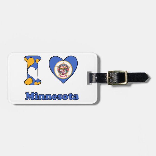 Étiquette À Bagage J'aime Minnesota (Devant horizontal)