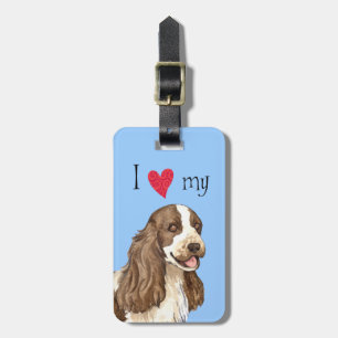 Étiquette À Bagage J'aime mon anglais Cocker Spaniel