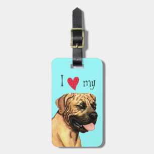 Étiquette À Bagage J'aime mon boerboel