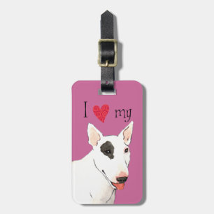 Étiquette À Bagage J'aime mon Bull Terrier