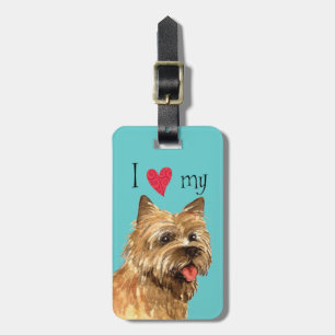 Étiquette À Bagage J'aime mon cairn Terrier