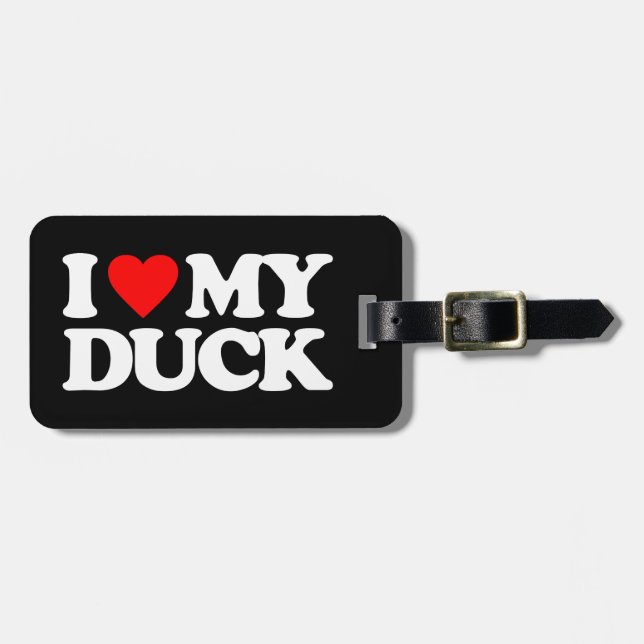 ÉTIQUETTE À BAGAGE J'AIME MON CANARD (Devant horizontal)