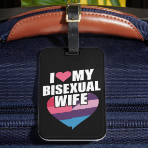 Étiquette À Bagage J'aime mon épouse bisexuelle Fierté Bi Drapeau Bis