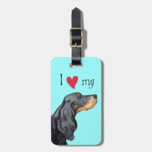 Étiquette À Bagage J'aime mon Gordon Setter