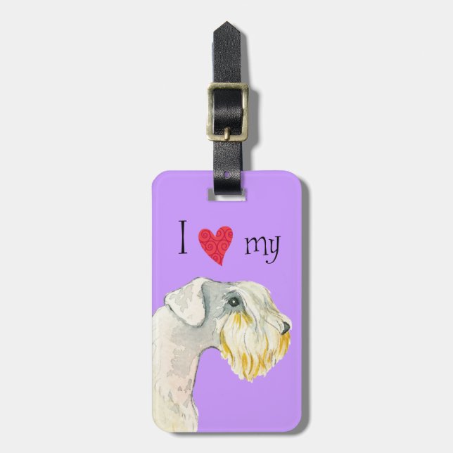 Étiquette À Bagage J'aime mon Sealyham Terrier (Devant Vertical)
