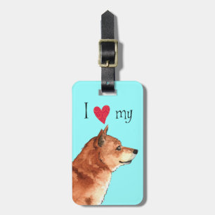 Étiquette À Bagage J'aime mon Shiba Inu