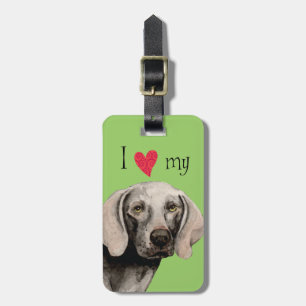 Étiquette À Bagage J'aime mon Weimaraner