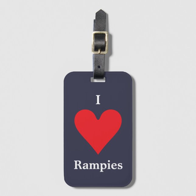 Étiquette À Bagage J'aime Rampies (Devant Vertical)