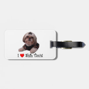 Étiquette À Bagage J'aime Shih Tzu