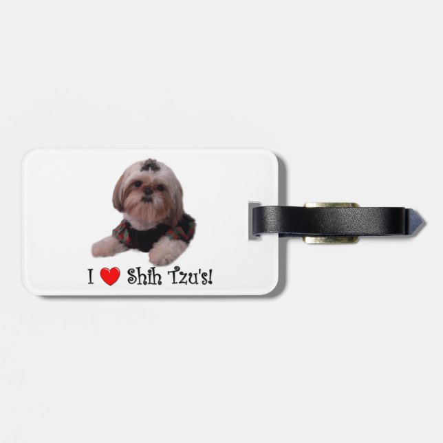 Étiquette À Bagage J'aime Shih Tzu (Dos horizontal)