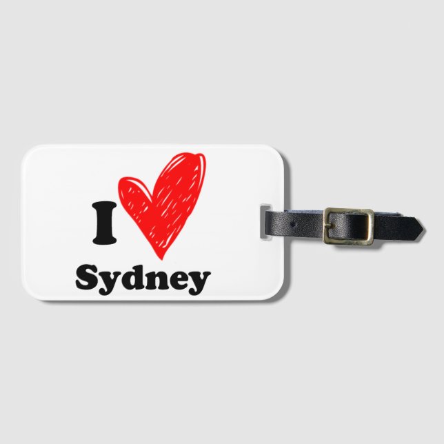 Étiquette À Bagage J'aime Sydney (Devant Horizontal)
