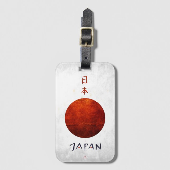 Étiquette À Bagage " Japon : 11. Jh/heute - Design Flaggen Schlüssel (Devant Vertical)