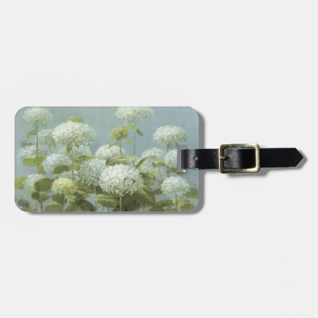 Étiquette À Bagage Jardin blanc d'hortensia (Devant horizontal)