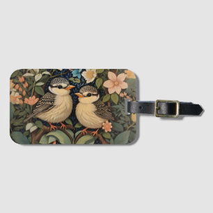 Étiquette À Bagage Jardin botanique de deux mignons bébés oiseaux