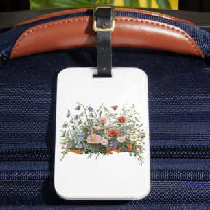 Étiquette À Bagage Jardin botanique de prairie de fleurs sauvages