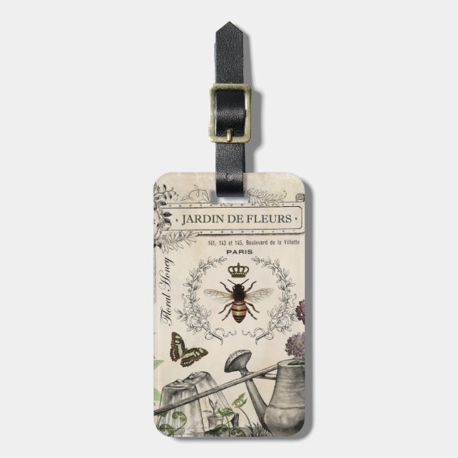 ÉTIQUETTE À BAGAGE JARDIN DES BEE FRANÇAIS (Devant Vertical)