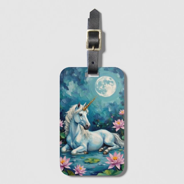 Étiquette À Bagage Jardin mystique de la licorne (Devant Vertical)