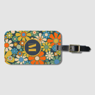 Étiquette À Bagage Jardin Rétro Joyeux Floral 60s les années 70 initi