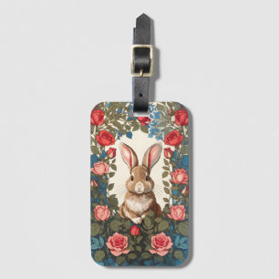 Étiquette À Bagage Jardin Rose Brown Bunny