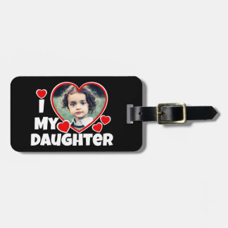 Étiquette À Bagage J'Coeur Ma Fille Photo Personnalisée