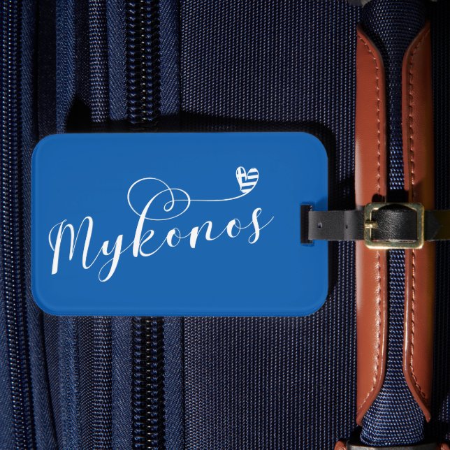 Étiquette À Bagage Je Coeur Mykonos, Grèce (Insitu Rectoal 4)