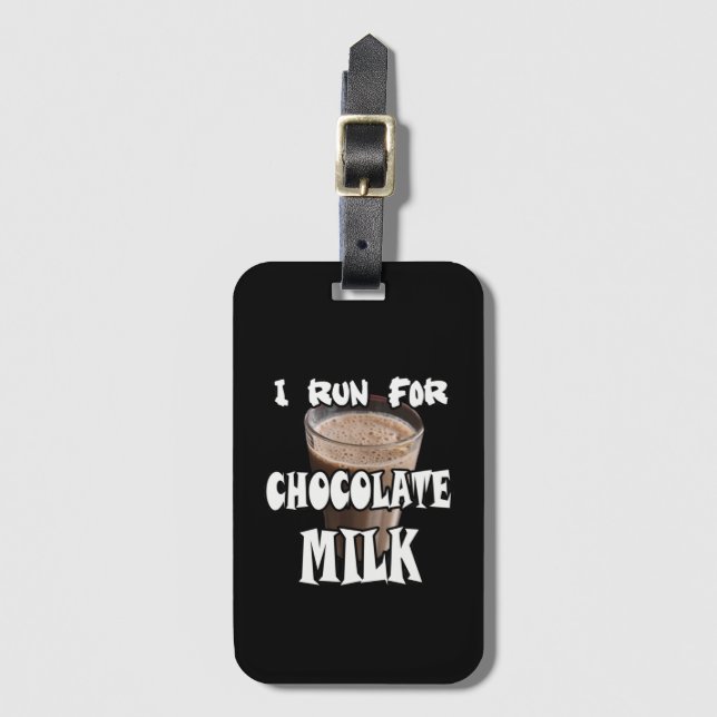 Étiquette À Bagage Je cours pour le lait au chocolat (Devant Vertical)