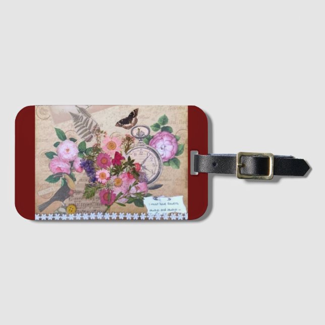 Étiquette À Bagage Je Dois Avoir des Fleurs (Devant Horizontal)