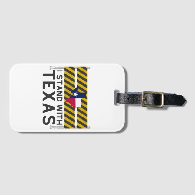 Étiquette À Bagage Je Me Trouve Avec Le Texas (Devant Horizontal)