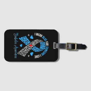 Étiquette À Bagage Je Porte Du Bleu Pour Quelqu'Un Que J'Aime Diabète