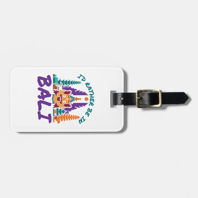 Étiquette À Bagage Je préfère être à Bali Indonésie Voyage vacances (Devant horizontal)