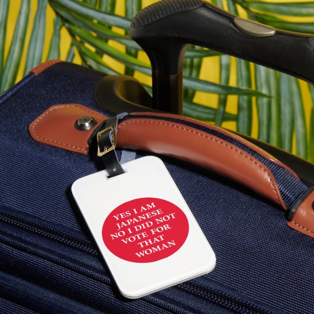 Étiquette À Bagage JE SUIS JAPONAIS (rouge) (Insitu Rectoal 1)