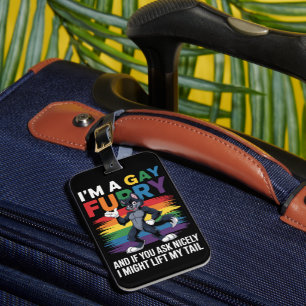 Étiquette À Bagage Je suis une louve arc-en-ciel gay furry renard Moi