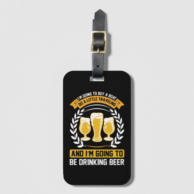 Étiquette À Bagage Je vais boire de la bière (Devant Vertical)