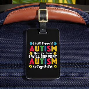 Étiquette À Bagage Je Vais Soutenir L'Autisme Ici Ou Là Autiste