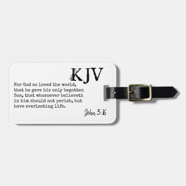 Étiquette À Bagage Jean 3:16 Citation de la Bible - Peut être Customi (Devant horizontal)