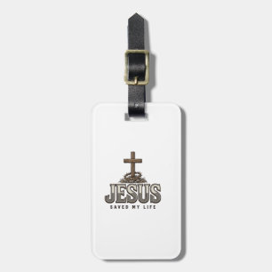 Étiquette À Bagage Jésus a sauvé ma vie Gravure vintage Design chréti