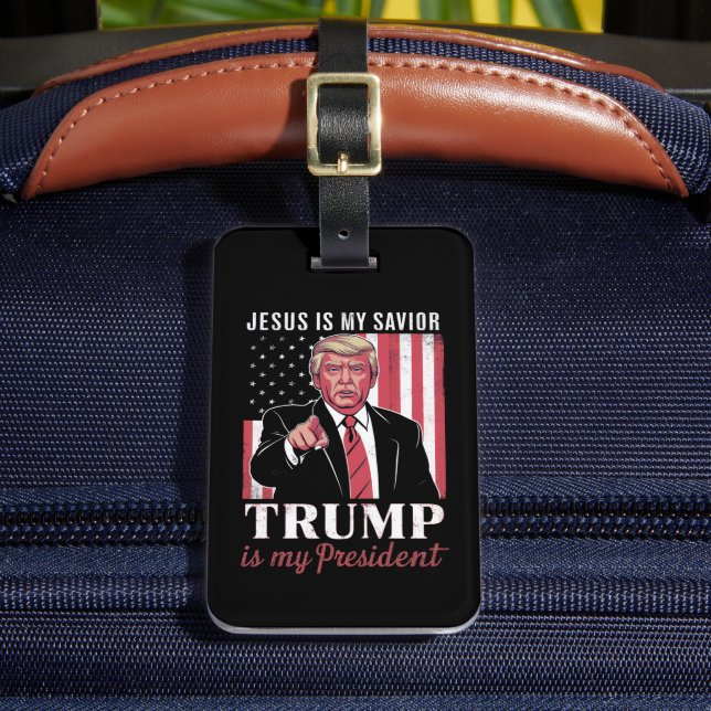 Étiquette À Bagage Jésus Est Mon Sauveur Trump Est Mon Élection À La  (Insitu Rectoal 2)