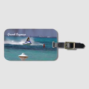 Étiquette À Bagage Jet Ski Paradis Îles Caïmans.